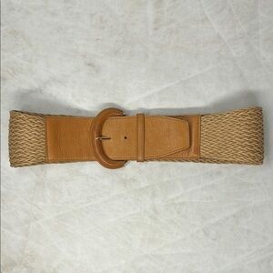 Avignon Tan Woven Belt with Leather Buckle | M